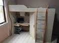 Кровать чердак с письменным столом и угловым шкафом 