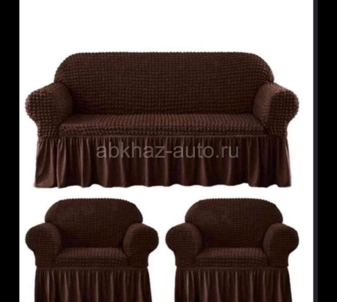 комплект чехлов на диван и 2 кресла без оборки корона