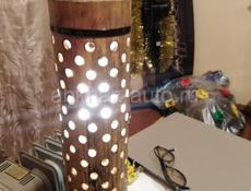 Ночник из бамбука, светодиодная лампа, керам. патрон, гарантия.