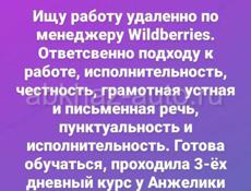 Менеджер Вайлдберриз, без опыта работы. 