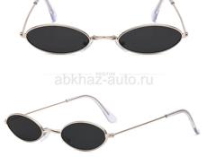Солнцезащитные очки в стиле ретро, небольшая оправа, модный дизайн, Овальные, винтажные, с защитой от ультрафиолета, черные с золотом 