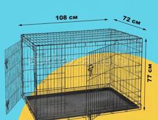 Клетка для собак LEO FACTORY №5, 2 двери, 108x72x77 см черная