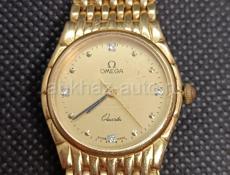 Золотые женские часы Omega с 4 бриллиантами (вес 57 грамм)