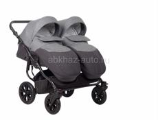 Детская коляска для двойни Indigo Charlotte Sity Duo 2 в 1 Cs 04 черный+т.серый