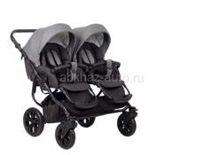 Детская коляска для двойни Indigo Charlotte Sity Duo 2 в 1 Cs 04 черный+т.серый