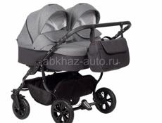 Детская коляска для двойни Indigo Charlotte Sity Duo 2 в 1 Cs 04 черный+т.серый