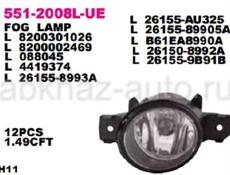 Фара противотуманная NISSAN MICRA / TEANA / PRIMERA / QASHQAI / ALMERA / SYLPHY / RENAULT CLIO / SYMBOL 01-04 