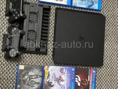 Ps 4 slim 1000gb. +5 диска и