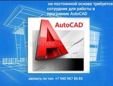 На постоянной основе требуется сотрудник для работы в программе AutoCAD. 