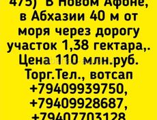 У,асток 1,38 гектара у моря чепез дорогу в Новом Афоне