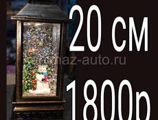 Продаются снежные фонари с блестками.