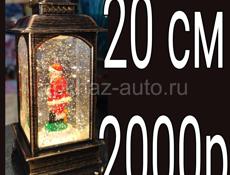 Продаются снежные фонари с блестками.