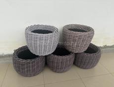 Кашпо из ротанга 