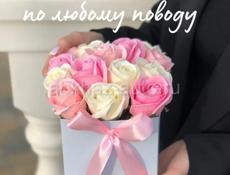 Букеты с розами из мыла