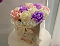 Букеты с розами из мыла