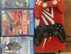 Playstation 4 pro; 2 джойстика + 3 диска