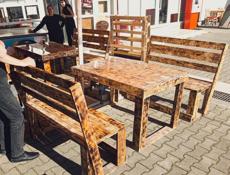 Стол с Лавочками из поддонов 
