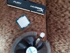  процессор intel core i5 4690, оперативная память 16гб  новая использовалась 1 месяц без на, и башенный кулер грузки  