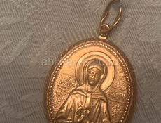 Медальон серебро с позолотой 925 проба мы. Матрона 