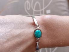 Серебряный браслет с бирюзой
