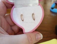 Серьги детские золотые