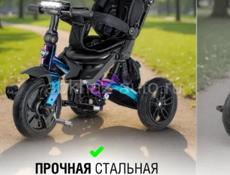 Велосипед детский трехколесный с ручкой 