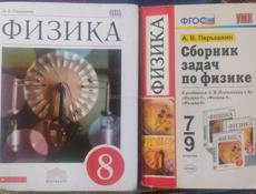 Учебники 8 класс Алгебра, физика, сборник задач по физике, литература, русский язык(внутри тот-же, что в бело-синей обложке) 