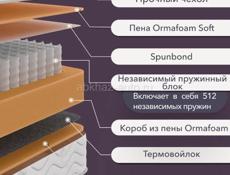 МАТРАС ORMATEK ОРИГИНАЛ НОВЫЙ 80×190 ОРТОПЕДИЧЕСКИЙ Независимые пружины,  высота матраса 17 см