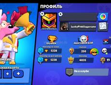 Продам аккаунт в Brawl Stars 5228 кубков 