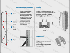 Стеллаж MS Pro Z 3000х1500х800 (4 яруса без настила)