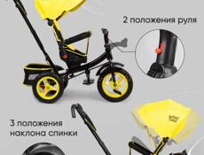 Велосипед детский трехколесный с ручкой