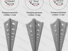 Стеллаж угловой MS Standart 1850х1200х1000 (4 уровня глубиной 500 мм)