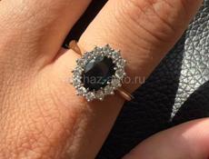 Кольцо с натуральным сапфиром