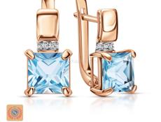 Новый комплект золотой с бриллиантами и топазами