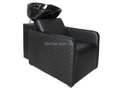 Парикмахерская мойка, с черной раковиной с Черными ромбами