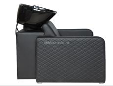 Парикмахерская мойка, с черной раковиной с Черными ромбами