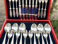 Мельхиор СССР Новый столовый набор 24 прибора Кольчугино 