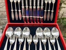 Мельхиор СССР Новый столовый набор 24 прибора Кольчугино 