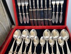 Мельхиор СССР Новый столовый набор 24 прибора Кольчугино 