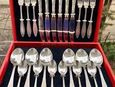 Мельхиор СССР Новый столовый набор 24 прибора Кольчугино 