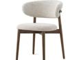 Элегантный обеденный стул в стиле минимализм — бежевое букле и тёплое дерево