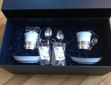 Продаю кофейная пара фарфор с серебром