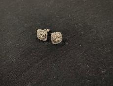 Серьги белое золото с  бриллиантами 