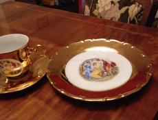 Продам изящное,позолоченое, чайное трио.Винтаж,Чехословакия