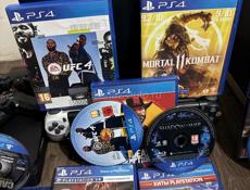 Пс4,пс4 слим,виар руки,19 дисков