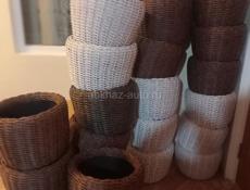 Кашпо из ротанга 