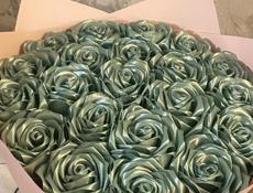 Изготовление роскошных роз из атласной ленты ручной работы 