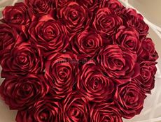 Изготовление роскошных роз из атласной ленты ручной работы 