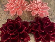 Изготовление роскошных роз из атласной ленты ручной работы 