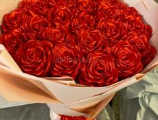 Изготовление роскошных роз из атласной ленты ручной работы 